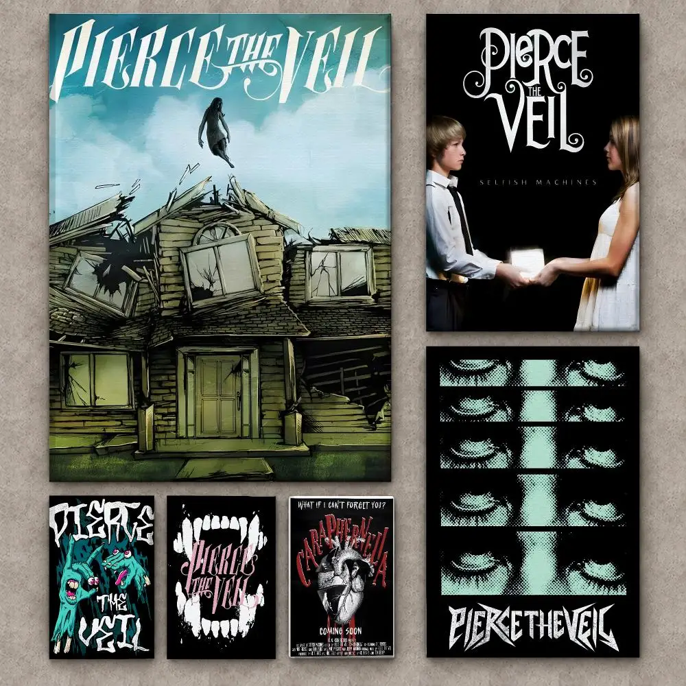 Canvas Wrap Ready - band P-Pierce The Veil Painting Calligraphy