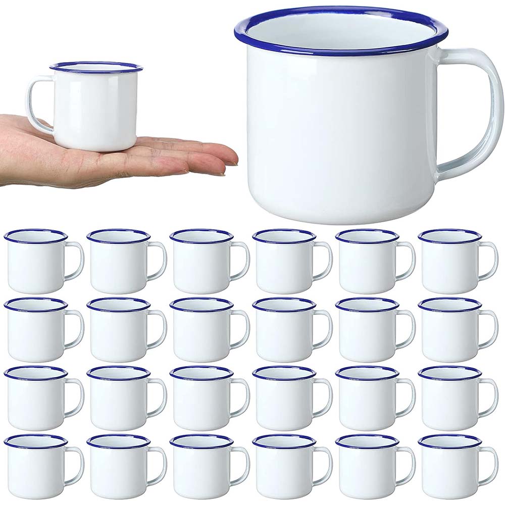 Sublimation Mug White - Mini Enamel Camping Coffee Mugs 4Oz