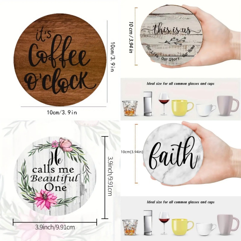 6 Pieces of Circular Inspirati - огляд і ціна Coaster Sublimation Blank