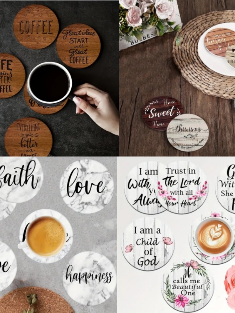 6 Pieces of Circular Inspirati - огляд і ціна Coaster Sublimation Blank
