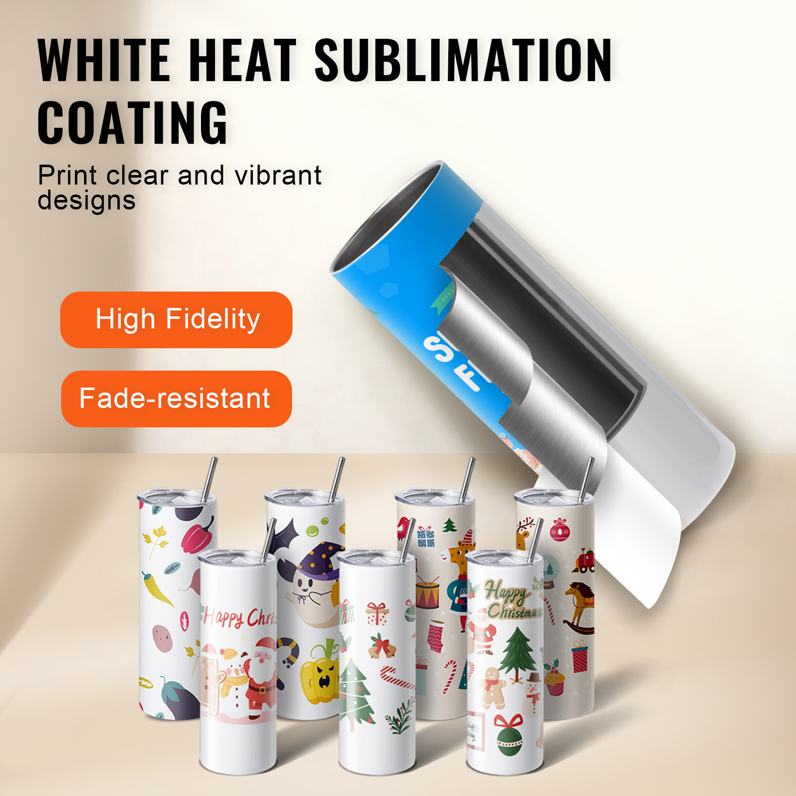 SucceBuy 8/12/14/16/24/50PC St - огляд і ціна Sublimation Mug White