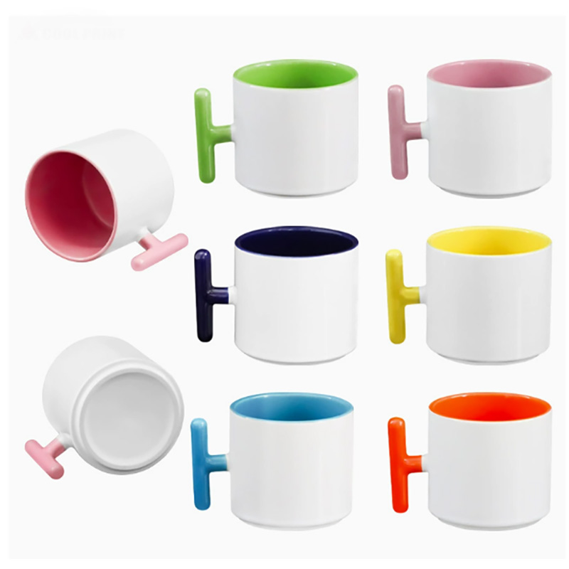 2PCS Creativity T-shaped handl - огляд і ціна Sublimation Mug White