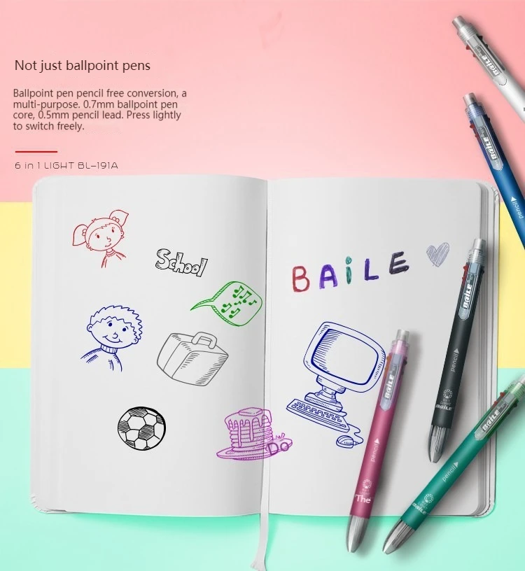 4/12Pcs 6 in 1 MultiColor Pen  - огляд і ціна Staedtler Pencil Lumocolor