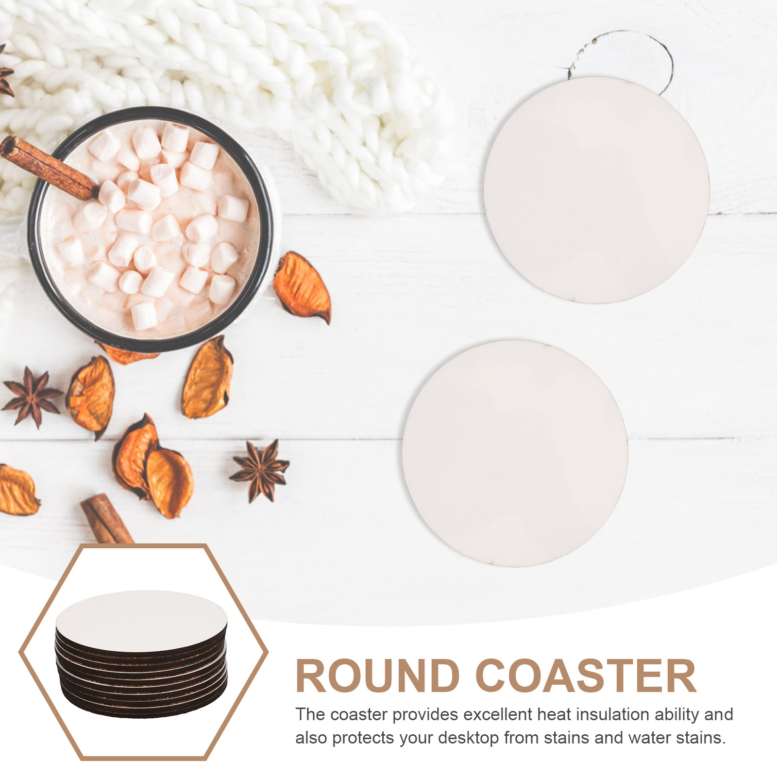 Sublimation Wooden Coasters 10 - огляд і ціна Coaster Sublimation Blank